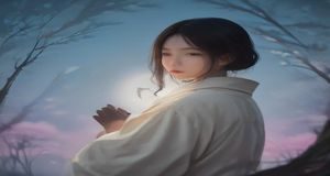 火影忍者新生代番剧封面，鸣人博人父子并肩而立，木叶村夕阳背景，情感细腻